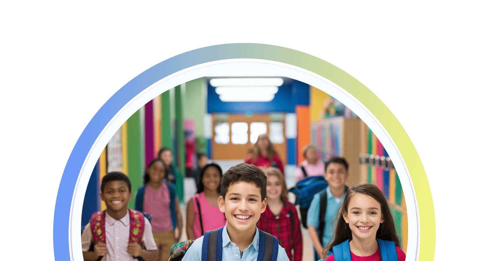 Kids waking in the school hallway In School Counseling Michigan